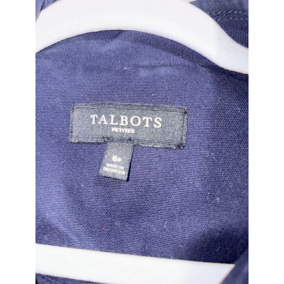 Talbots Ladies Navy Jacket Spring Pea Coat Brass Buttons Sz 6p EUC - Picture 3 of 6